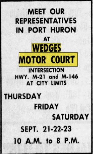 Wedge Motor Court (Wedges Motor Court) - Sep 20 1961 Article